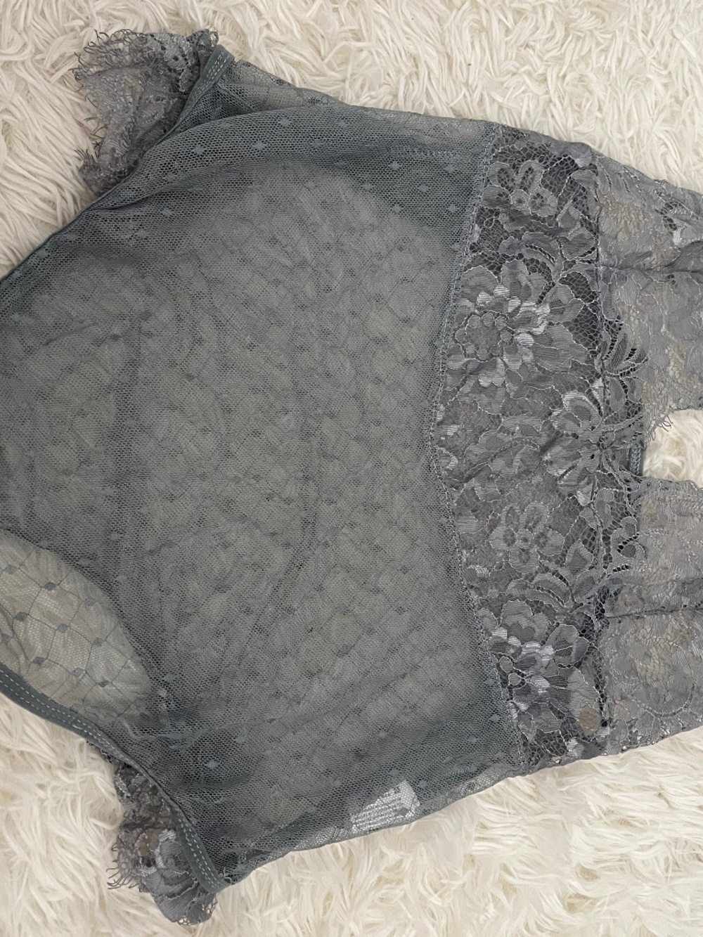Gray lace sleep teddy transparent